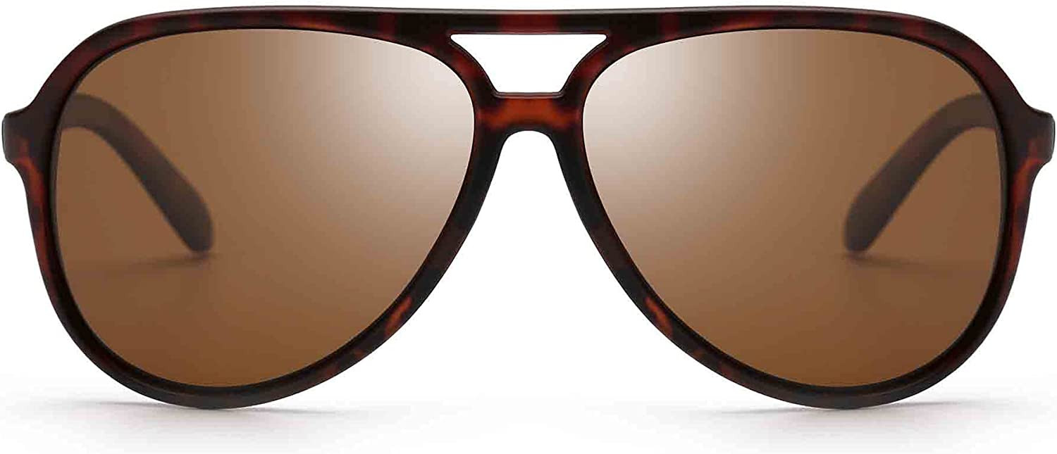 JIM HALO Polarized Aviator Sunglasses Men Women Oversize Plastic Driving Glasses (Tortoise Frame/... | Amazon (US)