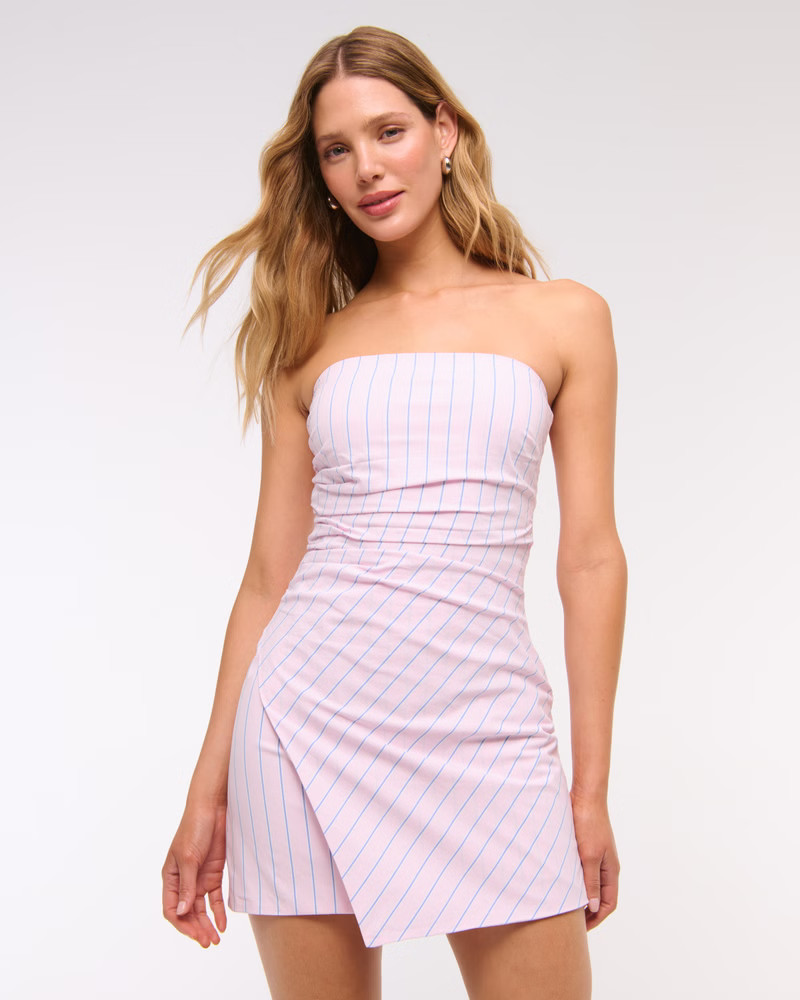 Strapless Asymmetrical Mini Dress | Abercrombie & Fitch (US)
