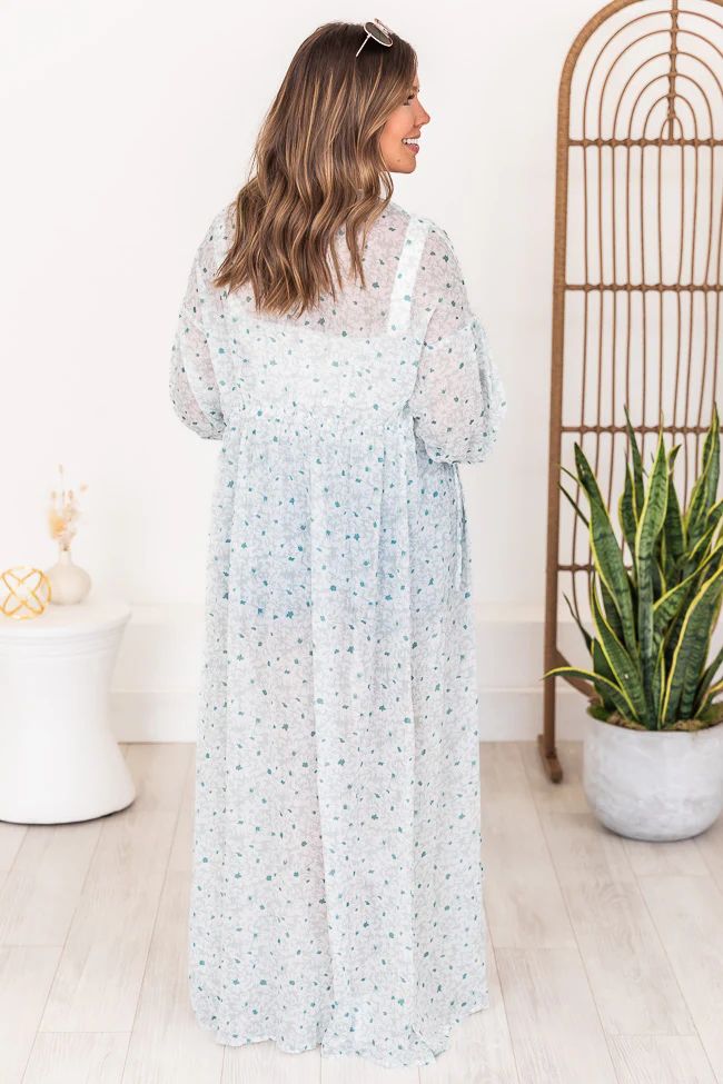 Know Your Reason Green Floral Duster Kimono FINAL SALE | Pink Lily