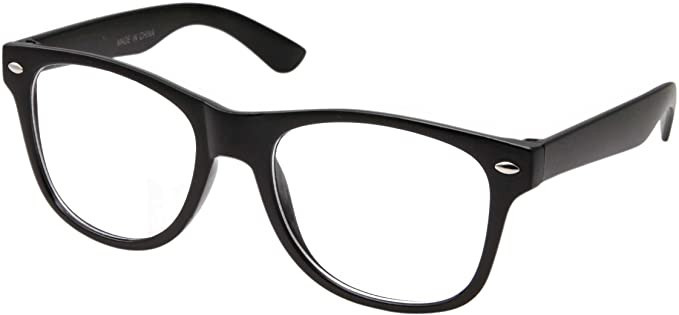 Retro NERD Geek Oversized BLACK Framed Clear Lens Eye Glasses for Men Women | Amazon (US)