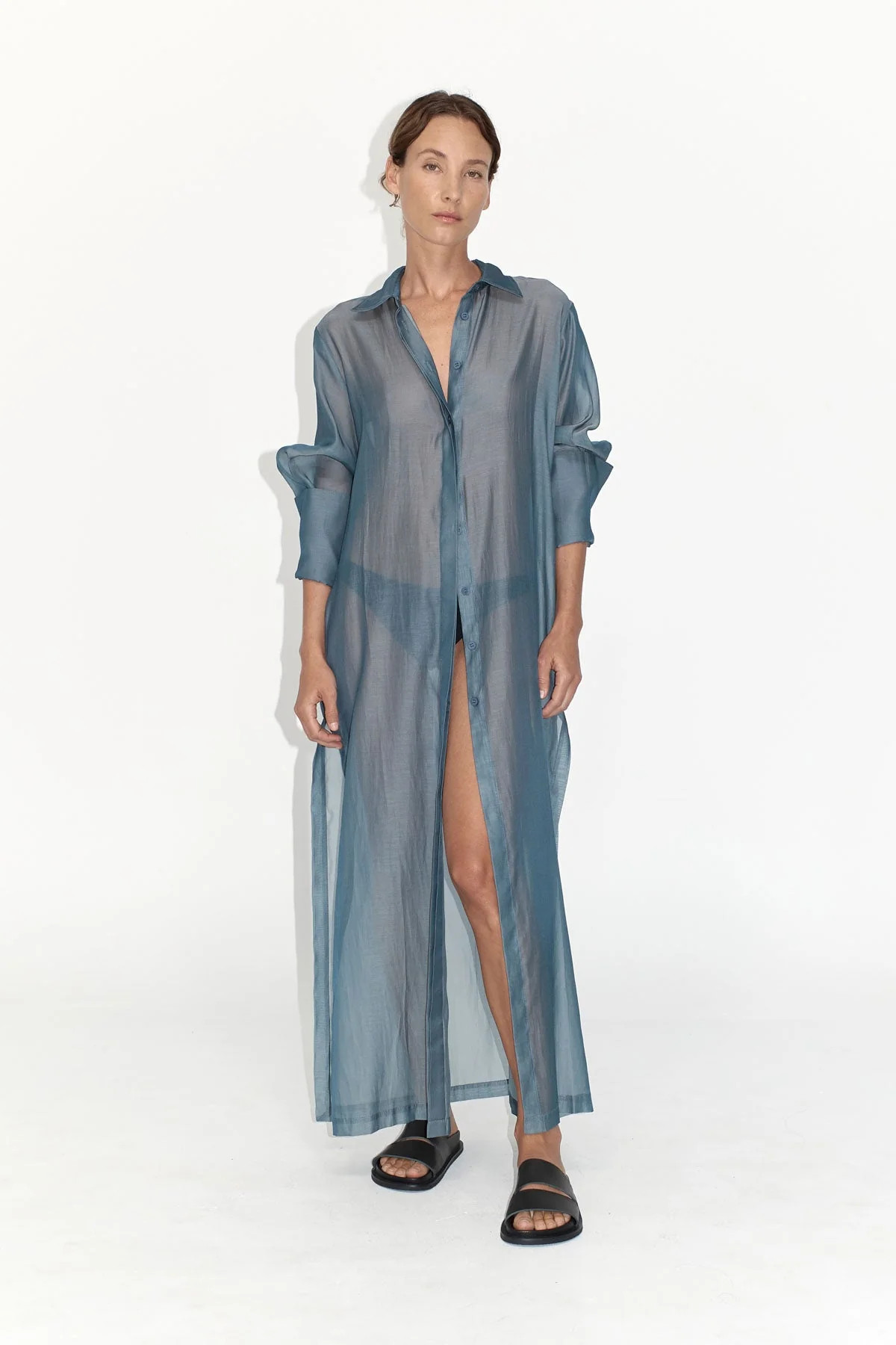 Sheer Shirt Dress - Slate | St. Agni (US, UK, EU)