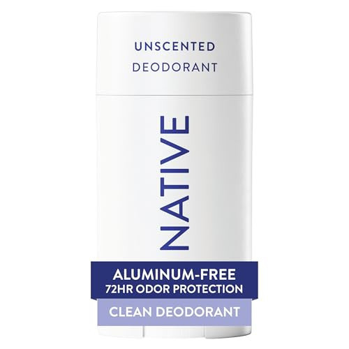 Native Deodorant Contains Naturally Derived Ingredients, 72 Hour Odor Control, Deodorant for Women and Men, Aluminum Free, Unscented 2.65oz | Amazon (US)