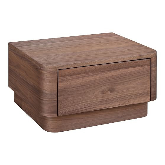 Pedestal 20"" 1-Drawer Nightstand, Walnut | West Elm (US)