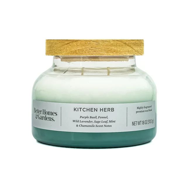 Better Homes & Gardens 18oz Kitchen Herb Scented 2-Wick Ombre Bell Jar Candle | Walmart (US)