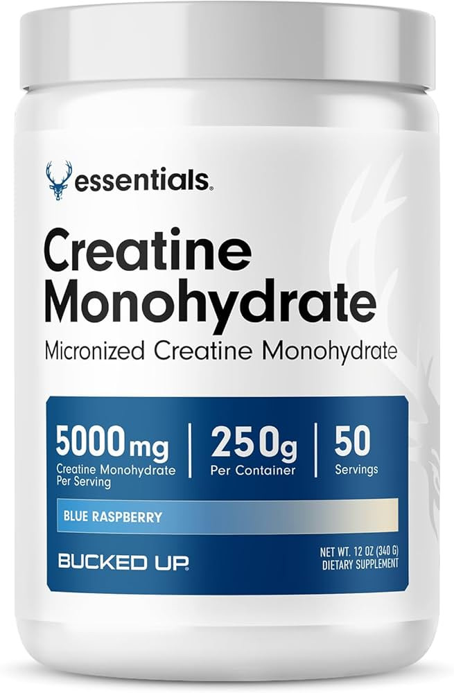 Bucked Up Blue Rasberry Creatine for Women and Men - Easy to Mix Vegetarian - Flavored Creatine M... | Amazon (US)