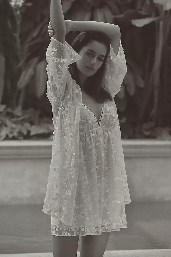 Flora Nikrooz Meg Floral Embroidered Robe | Anthropologie (US)