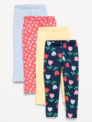 4-Pack Full-Length Jersey Leggings for Toddler Girls | Old Navy (US)