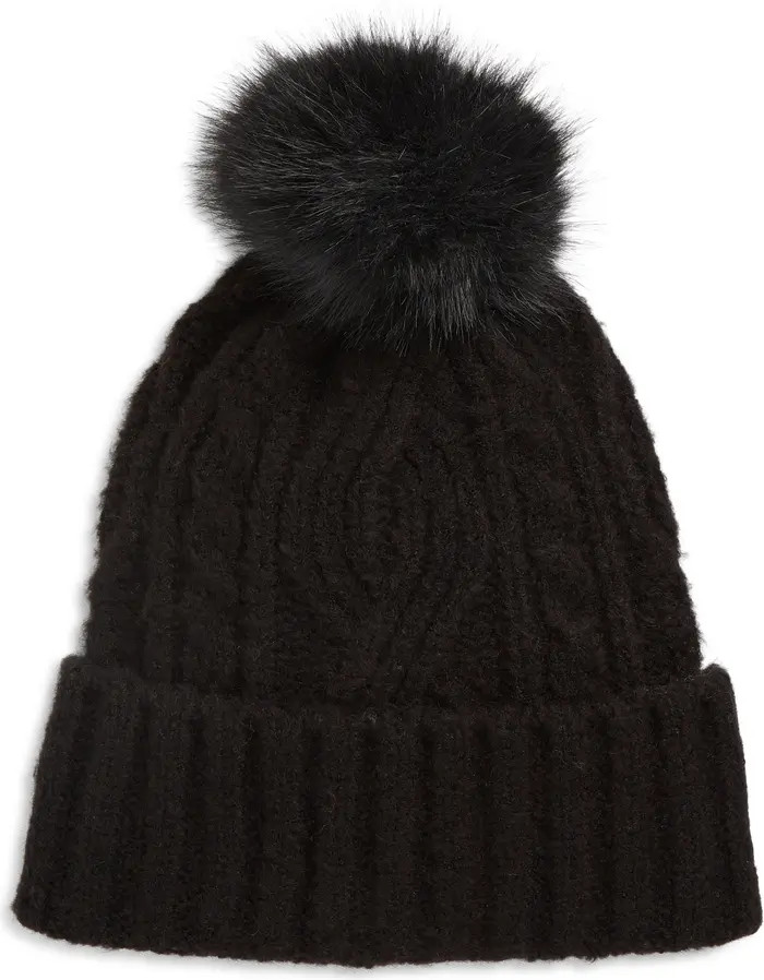 Treasure & Bond Cable Stitch Pom Beanie | Nordstrom | Nordstrom