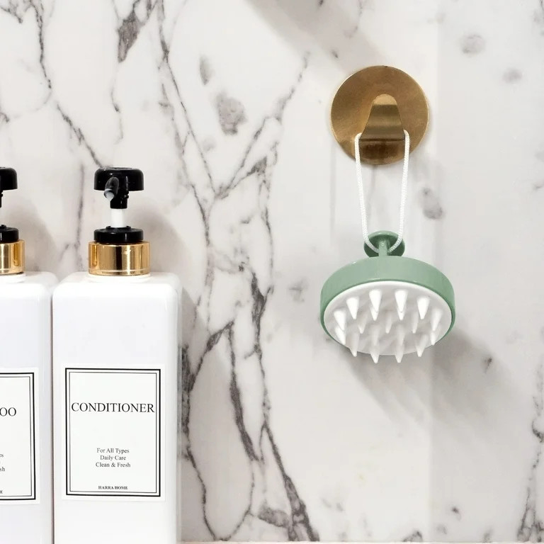 S&T INC. Shampoo Scalp Massager, Silicone Bristles, 3 inch Diameter, 1 Pack, Green with White Bri... | Walmart (US)