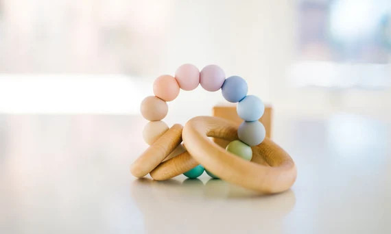 Seaglass Saturn Ring Baby Rattle Toy Wooden Ring Rattle by | Etsy | Etsy (US)