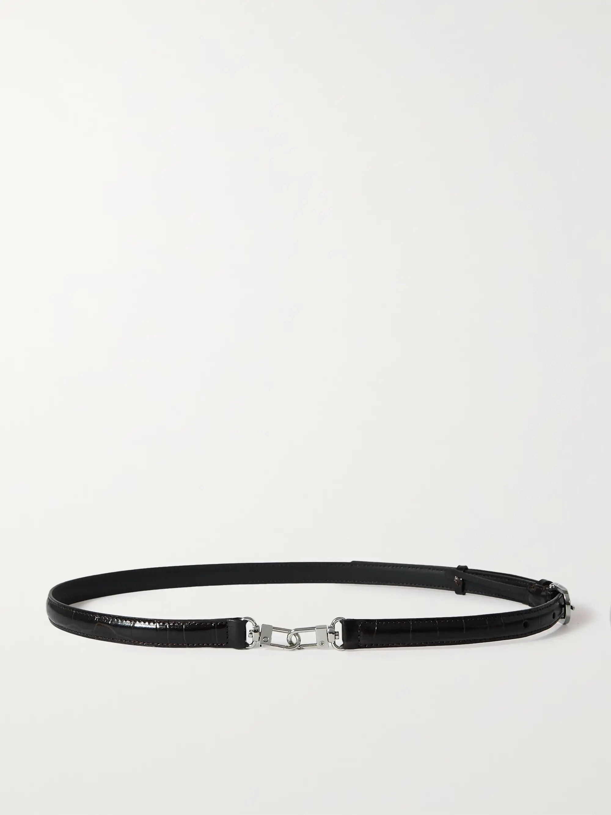Embellished croc-effect leather belt | NET-A-PORTER (US)