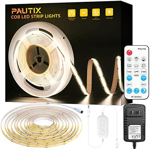 PAUTIX COB LED Strip Light 2520LEDs,Super Bright High Lumen 4000K Natural White 16.4ft,Dimmable 2... | Amazon (US)