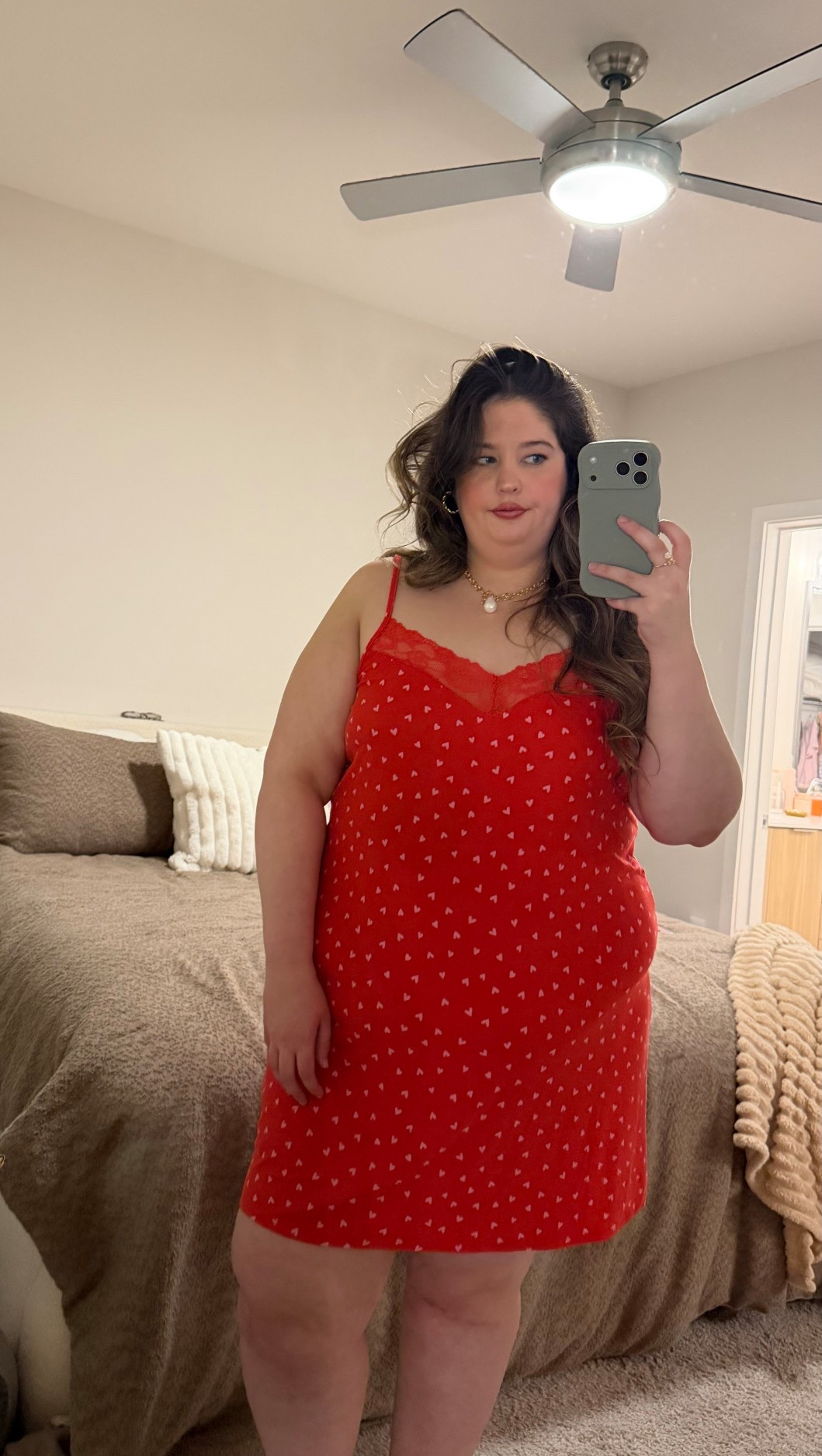 $9 cutie night gown 💕❤️ lace neckline with lil pink hearts 🫶🏼 sooo comfy 

#LTKSeasonal #LTKMidsize #LTKgrwm
