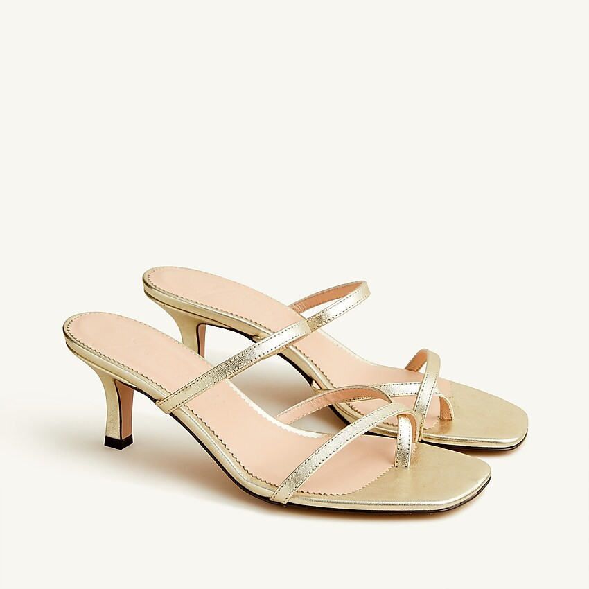 Violeta kitten-heel sandals in metallic leather | J. Crew US