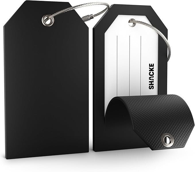 Shacke 2 Luggage Tag for Bags and Suitcases – Flexible Silicone Travel Accessory – Waterproof... | Amazon (US)