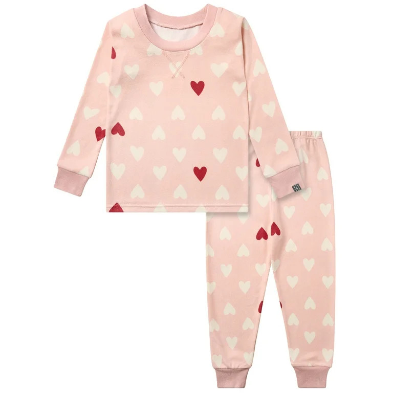 Modern Moments by Gerber Toddler Neutral Valentine´s Day Super Soft Pajama Set, 2-Piece, Sizes 1... | Walmart (US)