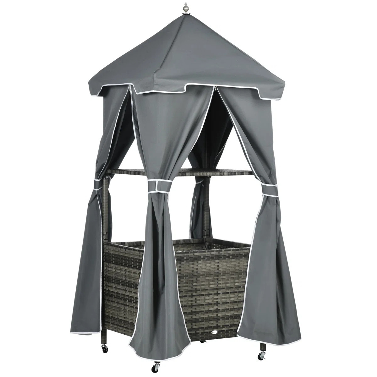 Outsunny 34.25'' W Water Resistant Wicker Towel Valet with Wheels | Wayfair North America
