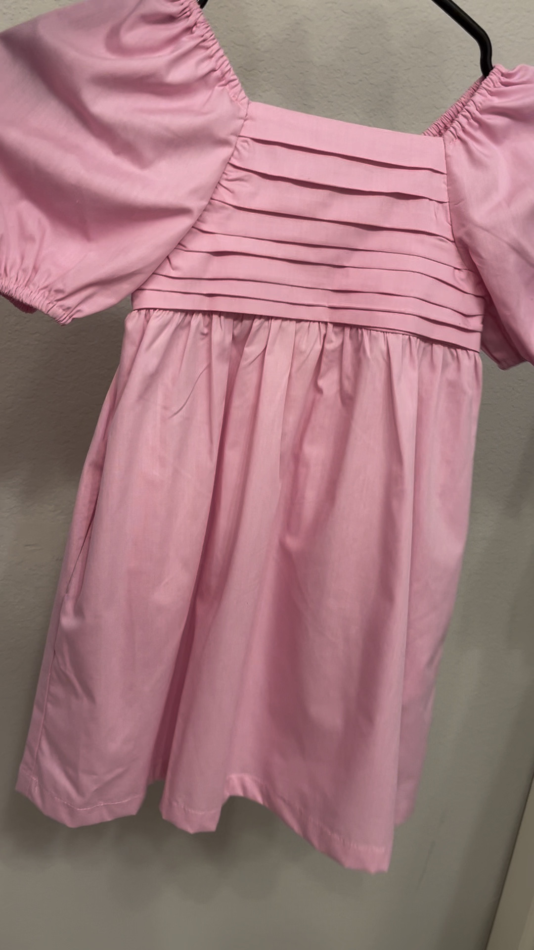 Little Girls Pink Dress with pockets | sizes 2T - 6x. This dress is absolutely adorable! The ruffle sleeves are so cute and it has a stretch to it from the back of the dress  

#LTKkids #LTKfamily #LTKVideo