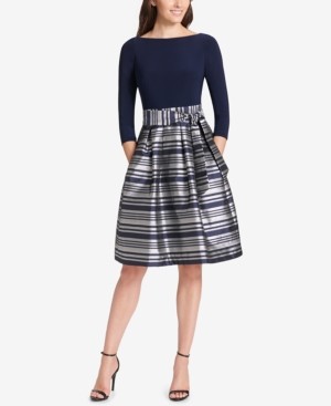 Jessica Howard Metallic-Skirt Fit & Flare Dress | Macys (US)
