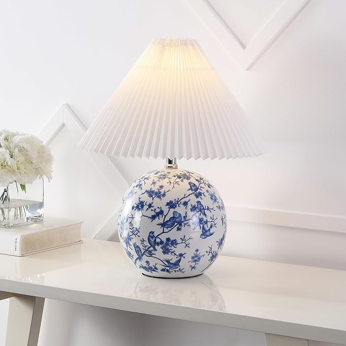JONATHAN Y 19.5" White/Blue Shishen Chinoiserie Ceramic Table Lamp, Traditional Hand-Painted Flor... | Amazon (US)