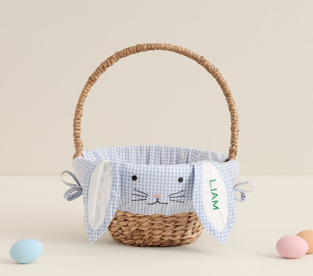Gingham Bunny Face Easter Basket Liners | Pottery Barn Kids