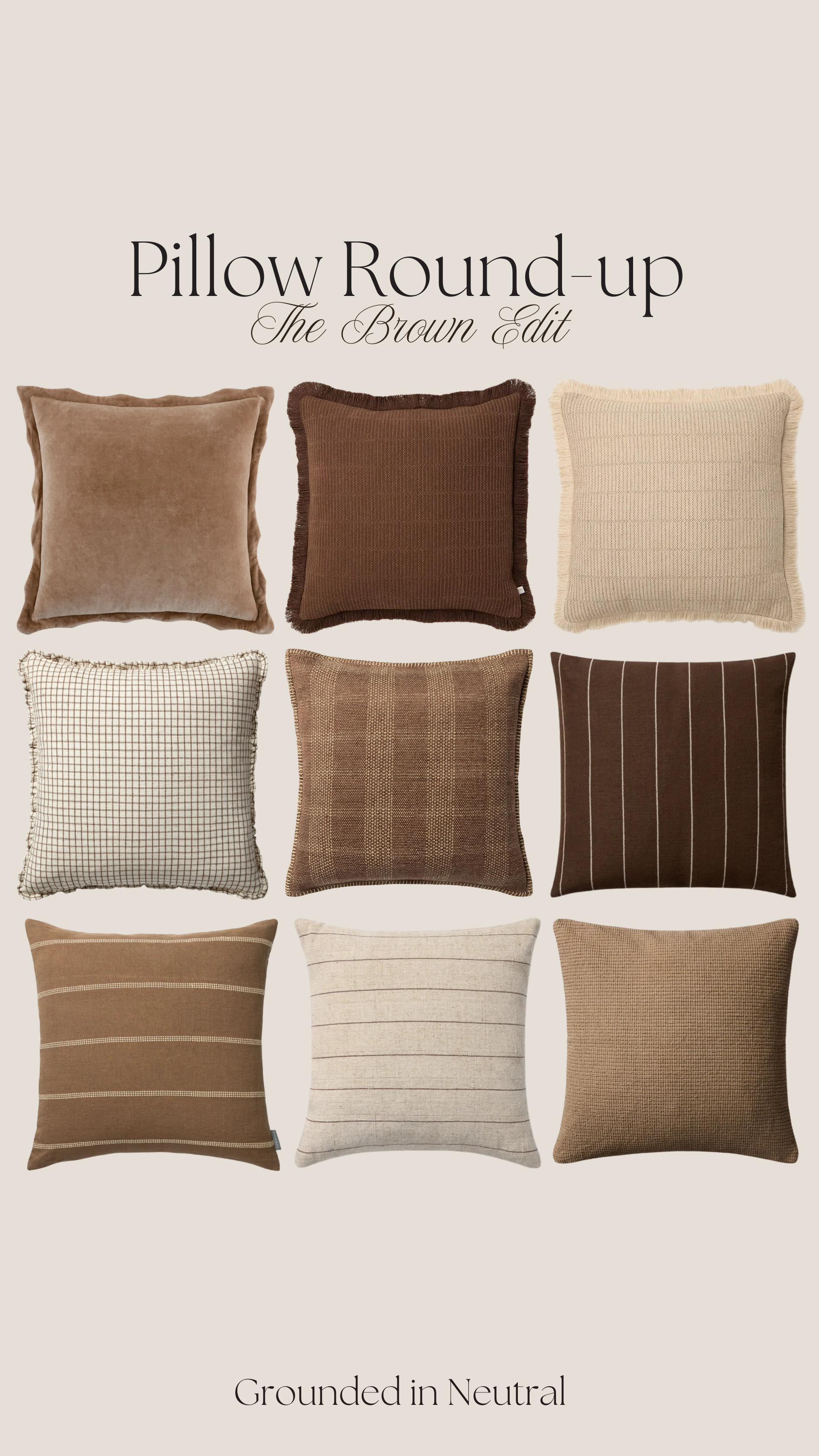 Pillow Round-up: The Brown Edit 🍂🤎

#LTKSeasonal #LTKHome #LTKSaleAlert
