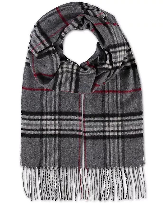 Men's Classic Plaid Cashmink Scarf | Macy's