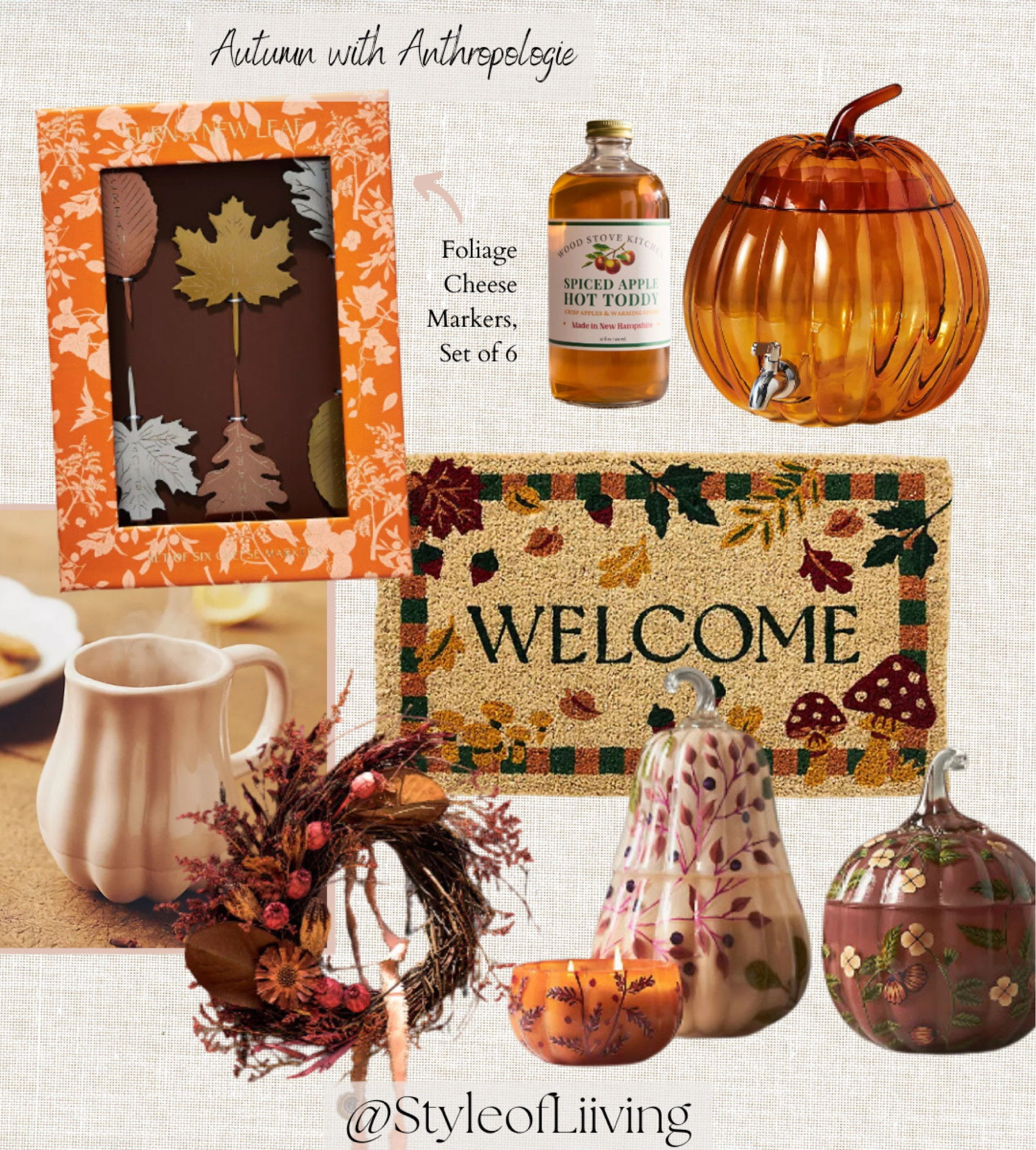 Autumn home decor and fall tabletop finds from Anthropologie! Pumpkin drink dispenser, coffee mugs, cheese markers, fall flavors, candles, wreaths, doormats and more! 

#LTKSeasonal #LTKStyleTip #LTKHome