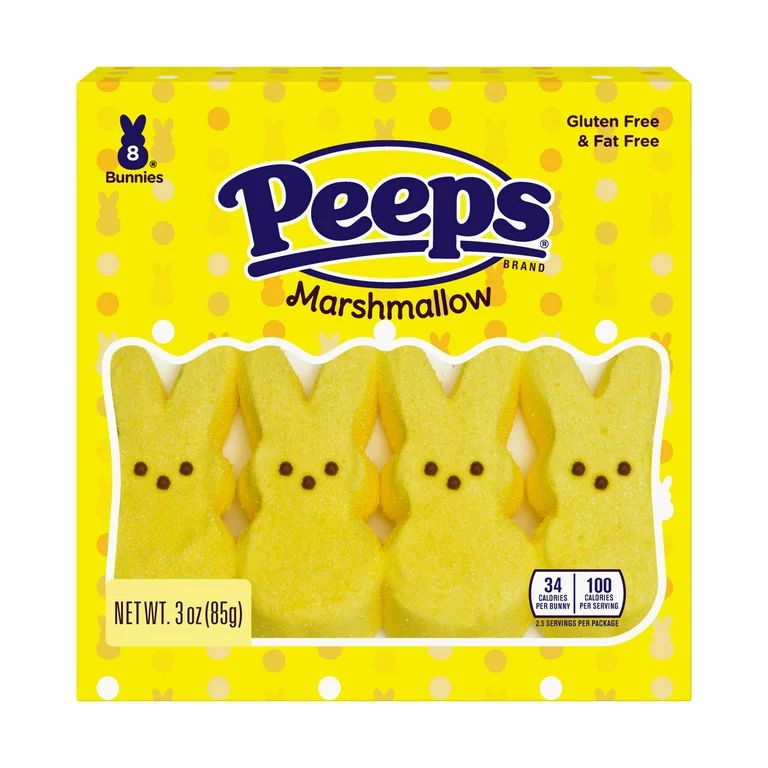 Peeps, Yellow Marshmallow Bunnies Easter Candy, 8ct (3.0oz) | Walmart (US)