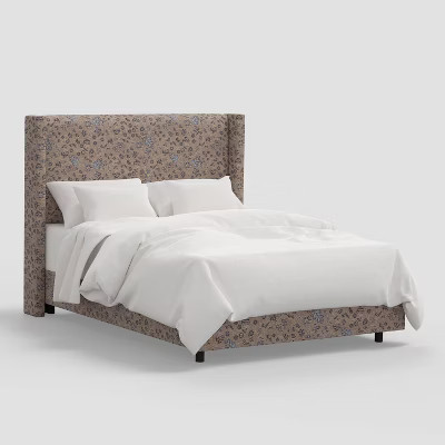 Twin Violet Upholstered Wingback Bed Vintage Floral - Threshold™ | Target