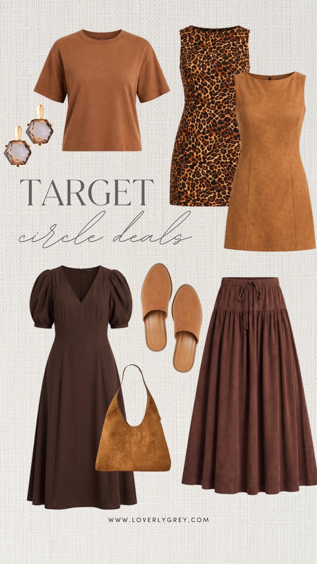 Target Circle Deal Days has some really good fall fashion finds! These rich browns, leopard print dresses, suede-look pieces and cozy fall basics are calling my name.