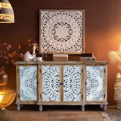 4-Door Hollow-Carved Accent Cabinet | Wayfair North America