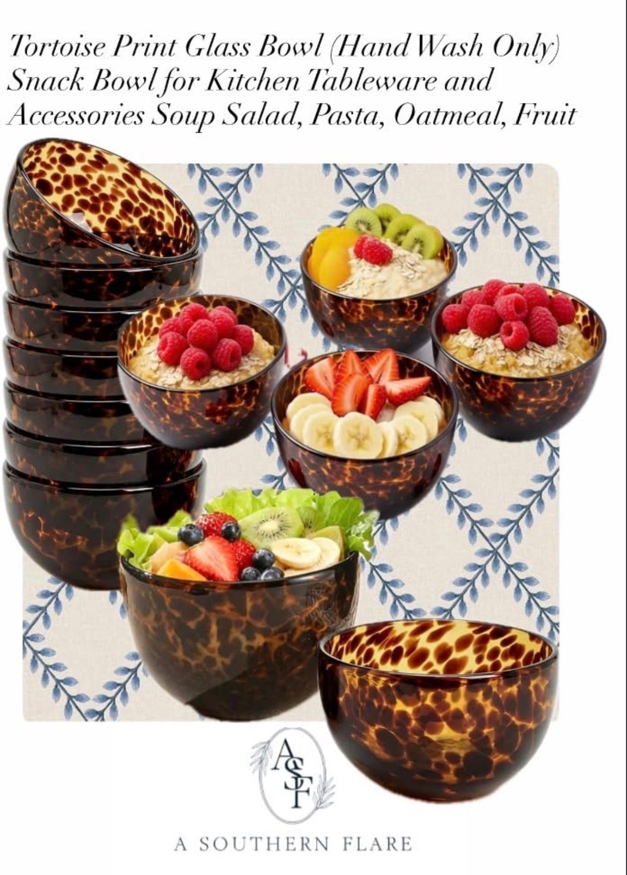 tortoise print glass bowls, perfect for serving soup, salad, or even fruit. So stylish and practical! #KitchenEssentials #HomeDecor

#LTKHome
