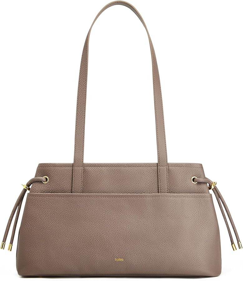 Kattee Genuine Leather Shoulder Bags for Women, Hobo Tote Handbags with Zipper Compartment for Tr... | Amazon (US)