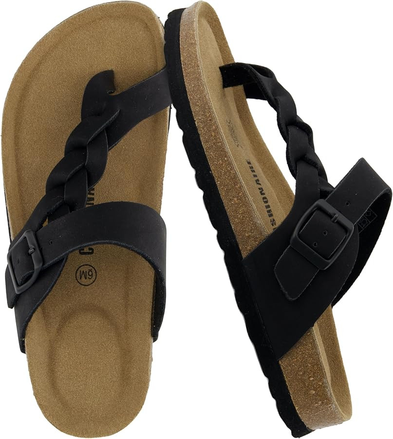CUSHIONAIRE Women's Libby Cork footbed Sandal with +Comfort and Wide Widths Available, | Amazon (US)