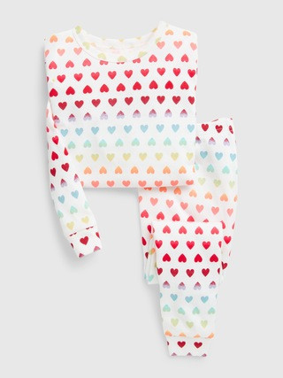 babyGap 100% Organic Cotton Heart Print PJ Set | Gap (US)