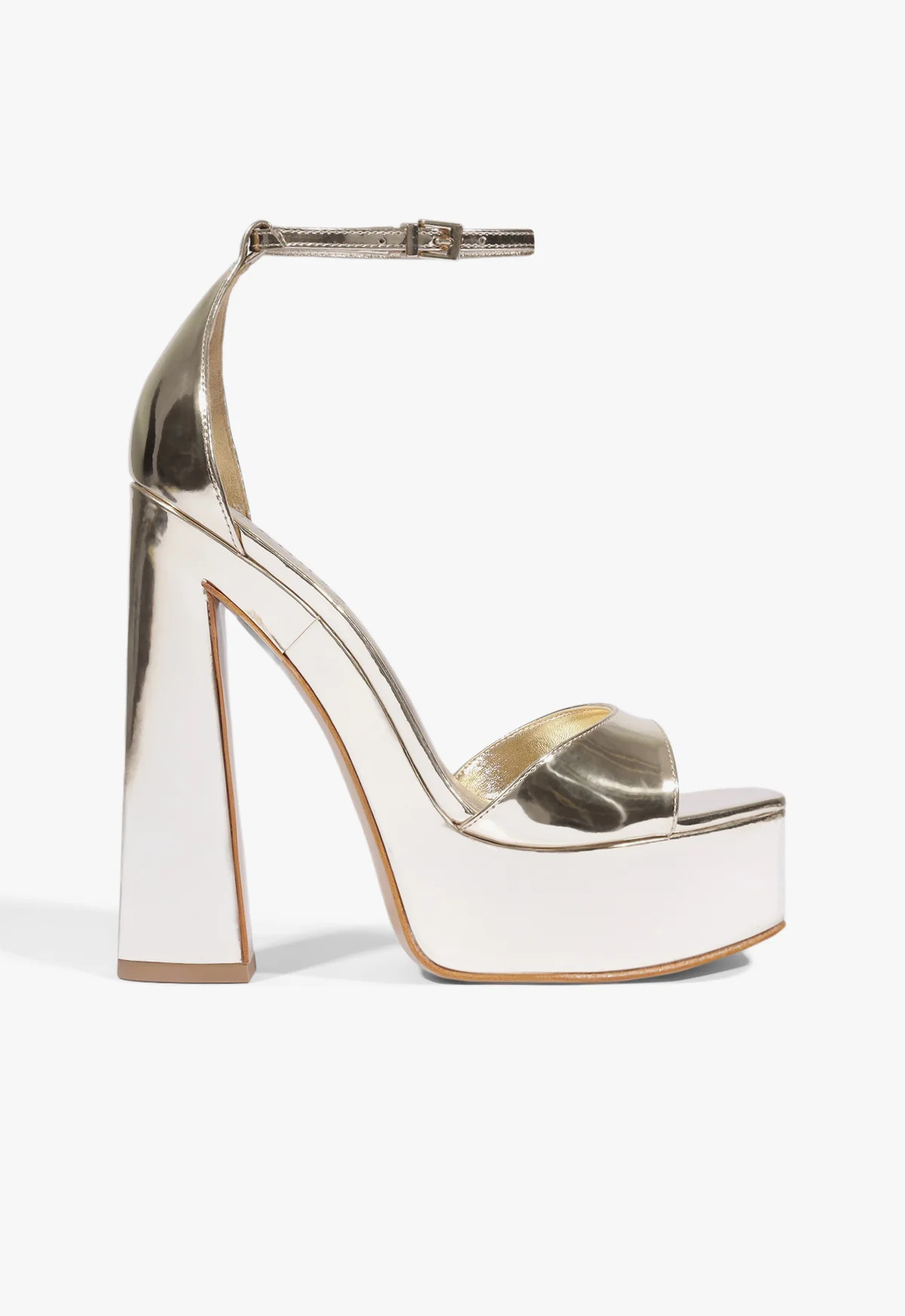 Tate Gold High Platform Heel Sandal | SCHUTZ | Schutz (US)