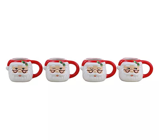 Mr. Christmas Set of 4 Espresso Mugs - Santa | QVC