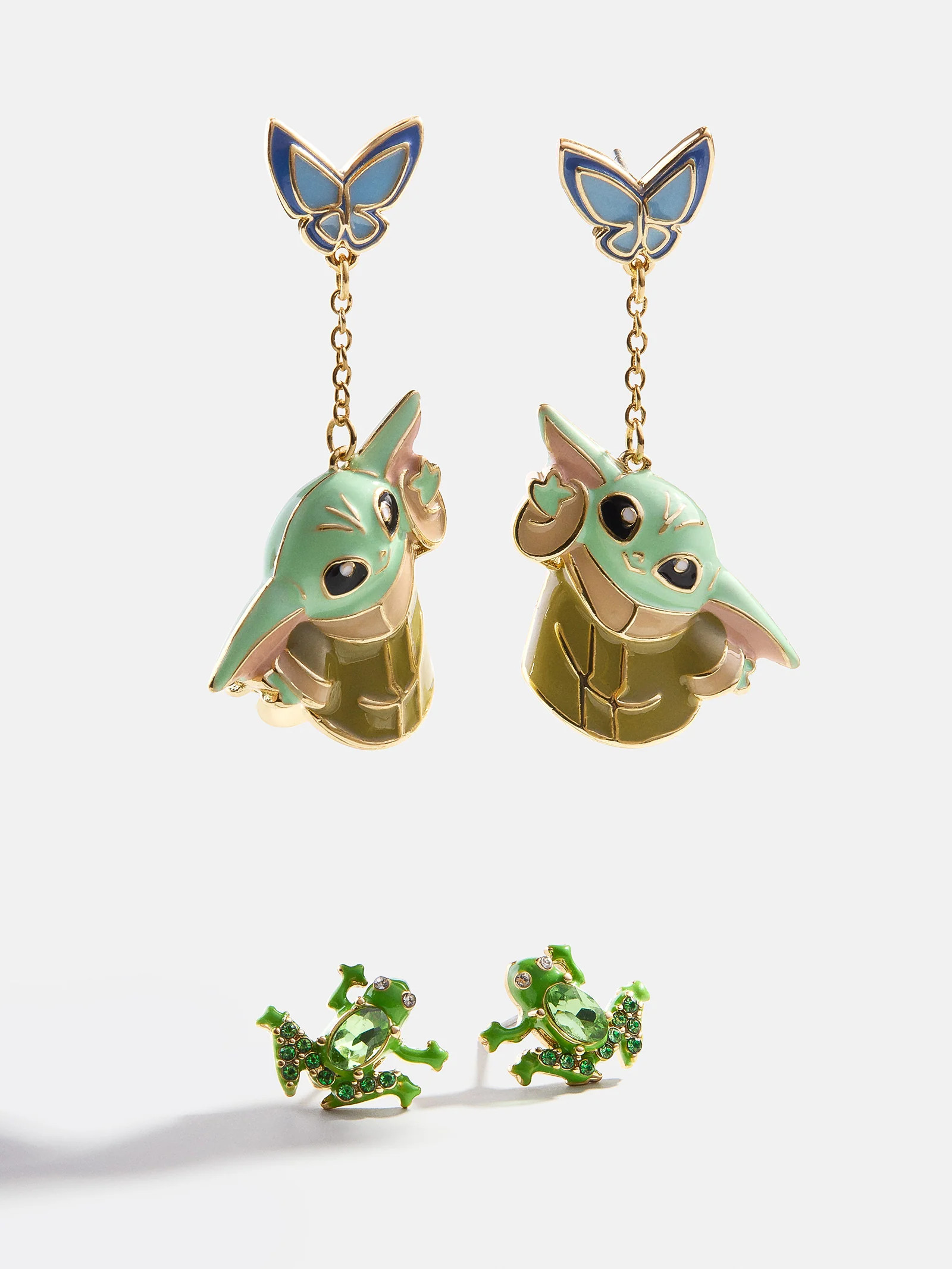 STAR WARS™ GROGU™ Earring Set - Gold/Green | BaubleBar (US)