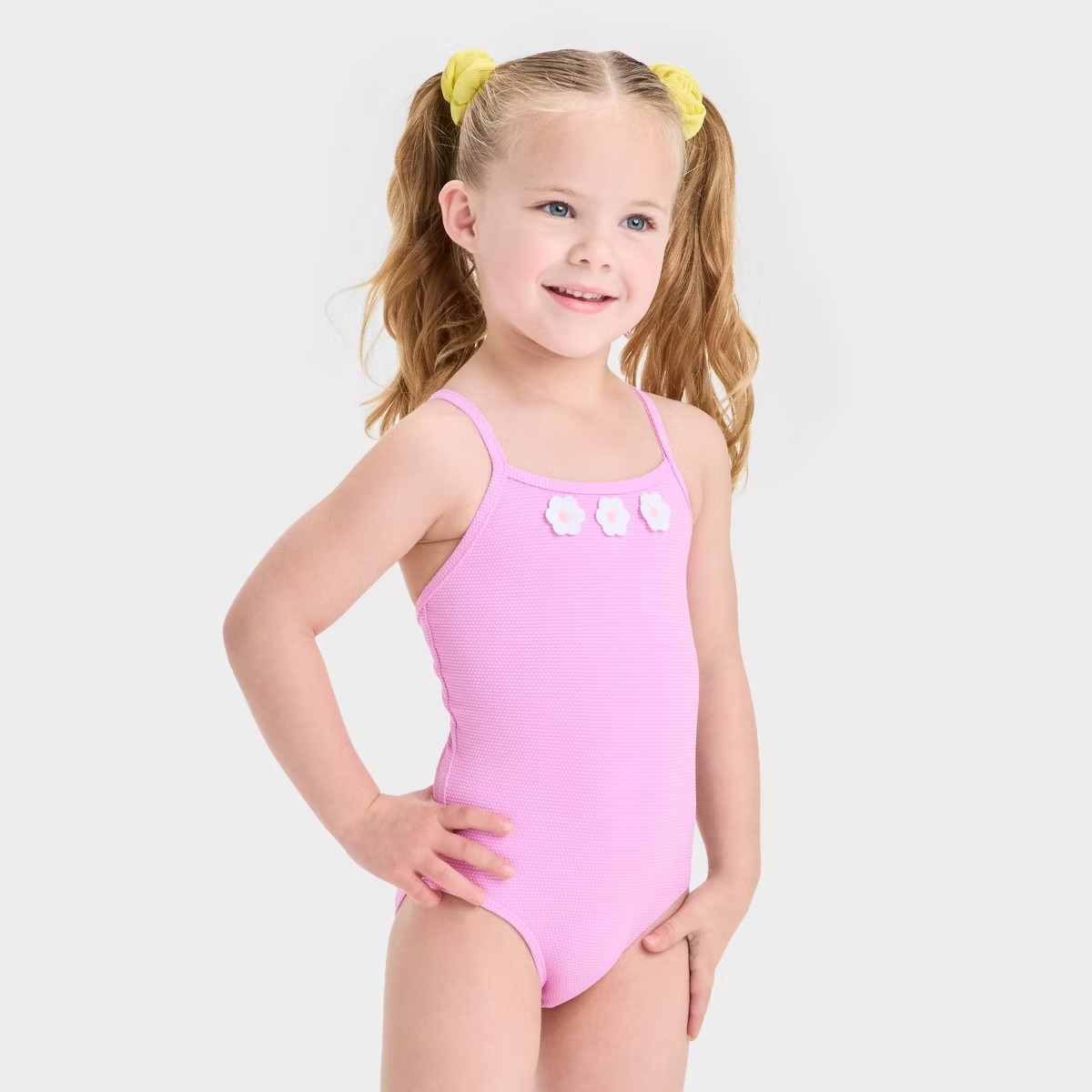 Toddler Girls' Floral Embellished One Piece Swimsuit - Cat & Jack™ Purple | Target