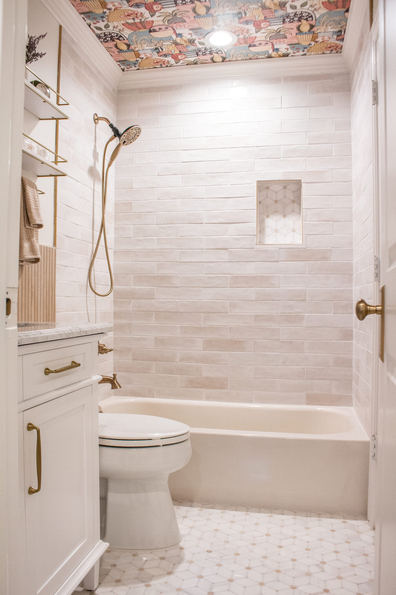 The bathroom refresh of my dreams 🤍 Cozy neutrals, warm brass + simple storage that still looks pretty.

#LTKSeasonal #LTKHome