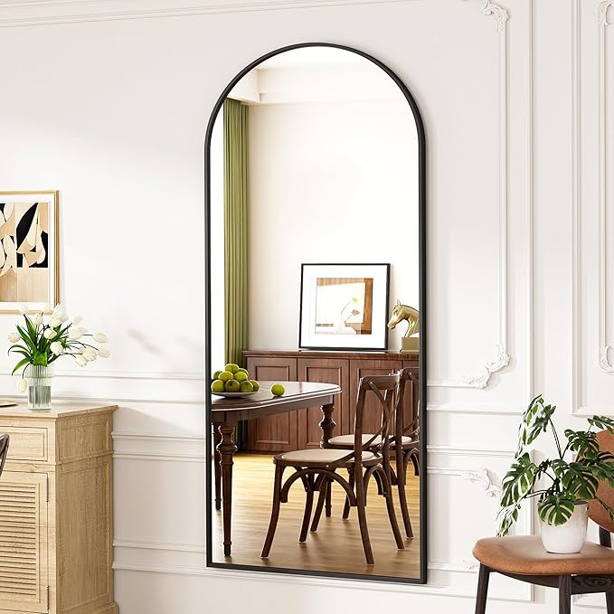 Full Length Mirror, 71"x30" Arched Floor Length Mirror, Oversized Standing Hanging or Leaning Aga... | Amazon (US)
