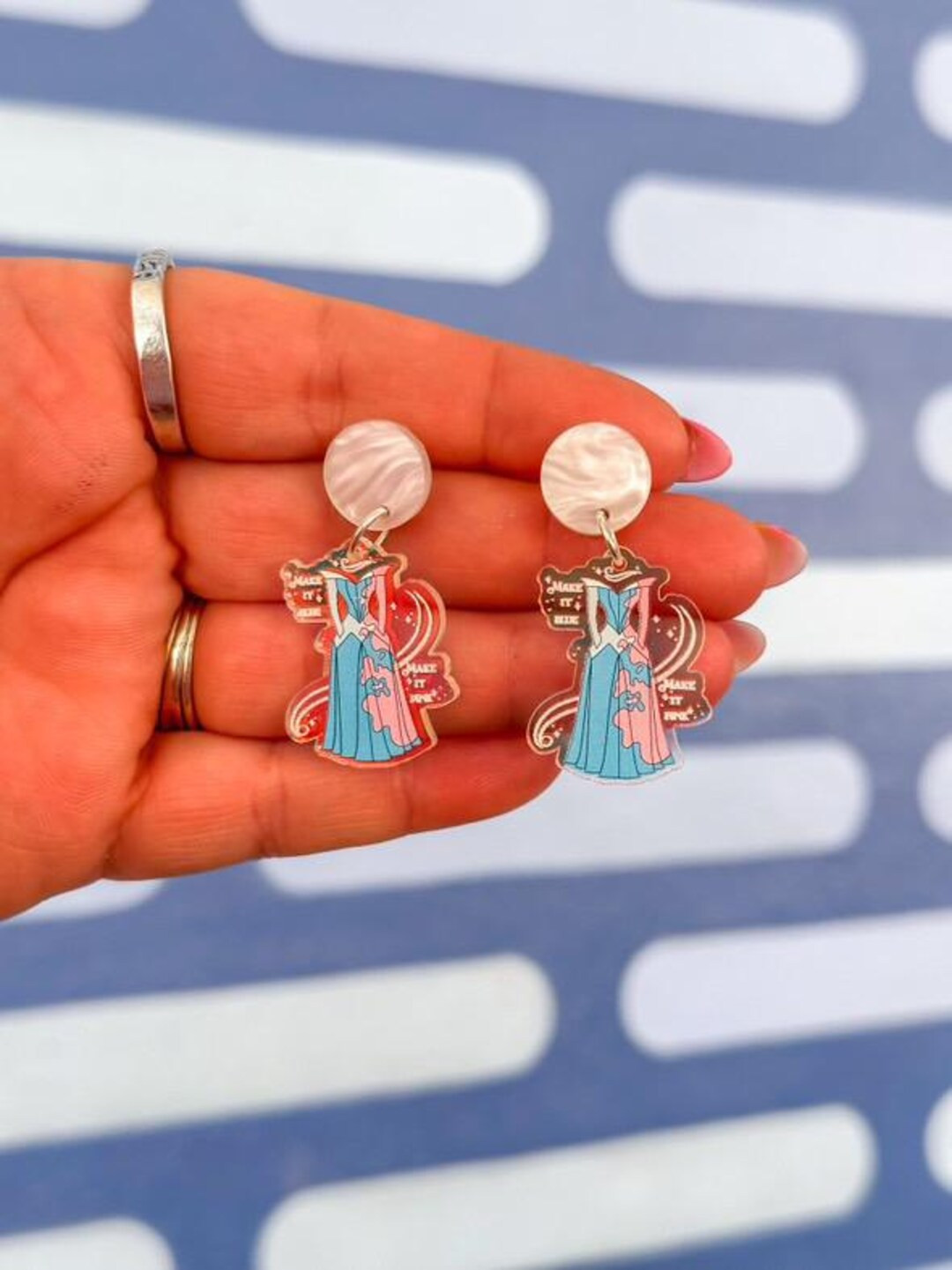 Make It Pink Make It Blue Stud Earrings - Etsy | Etsy (US)