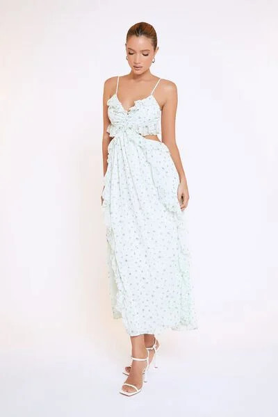 Floral Print Cutout Maxi Dress | Forever 21