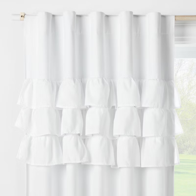Blackout Ruffle Curtain Panel - Pillowfort™ | Target
