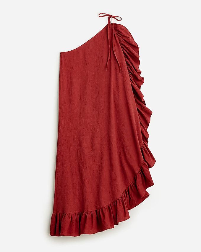 Ruffle one-shoulder cover-up dress in soft gauze | J.Crew US