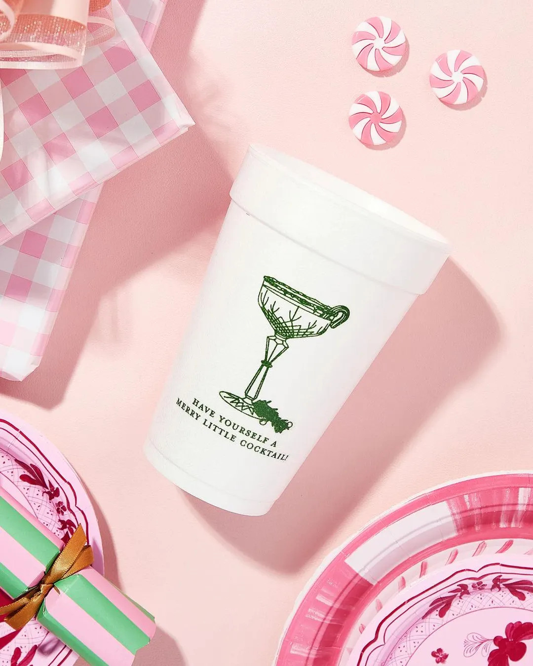 Merry Little Cocktail Styrofoam Cups, Holiday Party Cups, Holiday Decor, Holiday Party, Christmas... | Etsy (US)