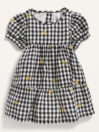 Floral-Embroidered Gingham Dress for Baby | Old Navy (US)