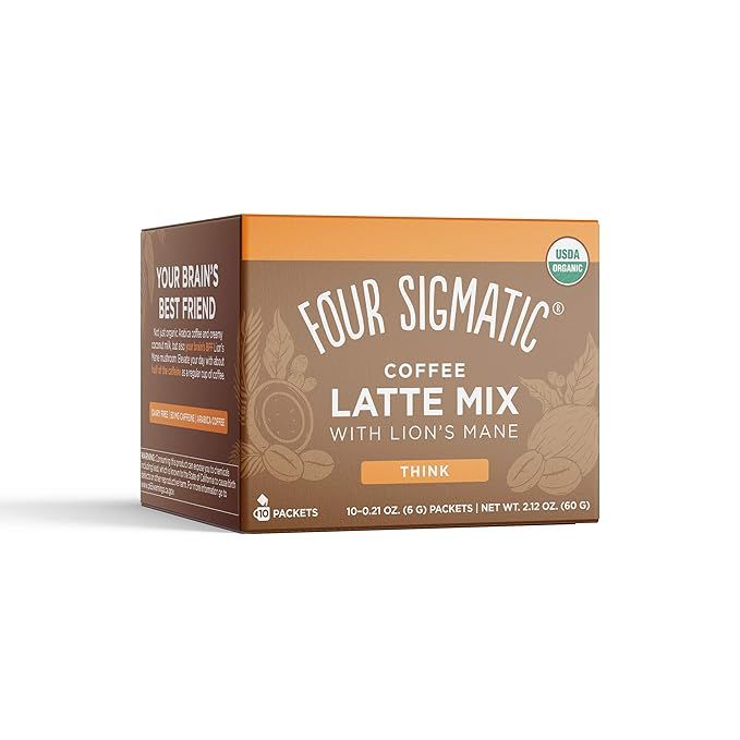 Four Sigmatic Mushroom Coffee Latte, Organic Instant Coffee Latte Mix with Lion's Mane, Chaga Mus... | Amazon (US)