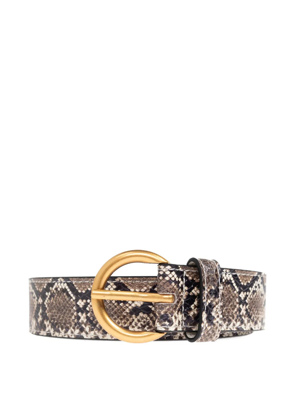 DUKE & DEXTER Ellis snakeskin-effect buckle belt - Neutrals | Farfetch Global